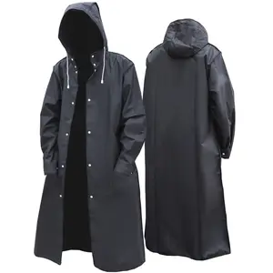 Unisex Eva Waterproof Raincoat, Stylish Long Hooded Rain Jacket, Perfect for Strolls in the Rain, Available in Multiple Sizes