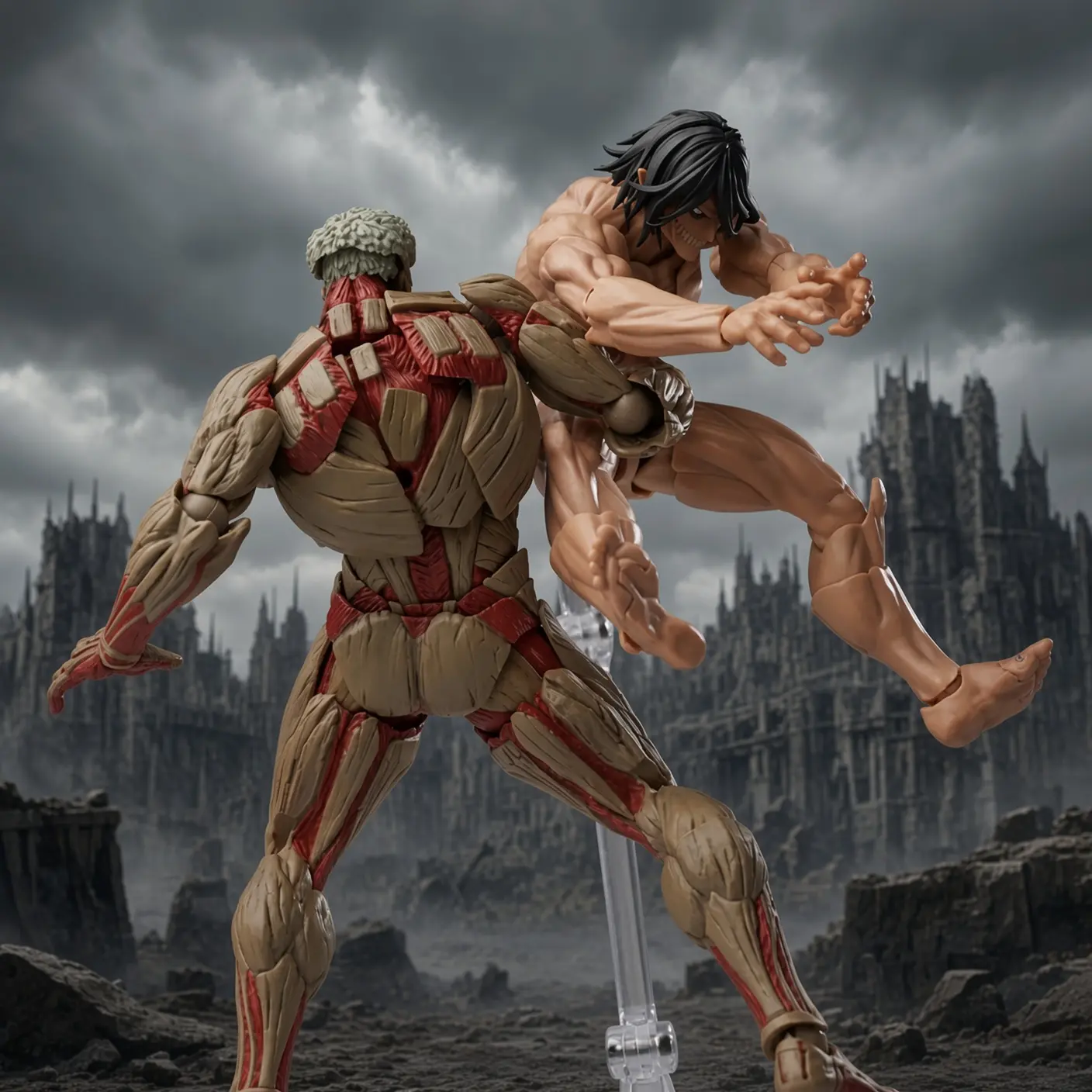 Attack on Titan Action Figure, 3 SKUs Sold Separately, Eren Attack Titan / Armored Titan / Female Titan, Fully Articulated Anime Collectible PVC Model Toy Gift for Shingeki No Kyojin Fans