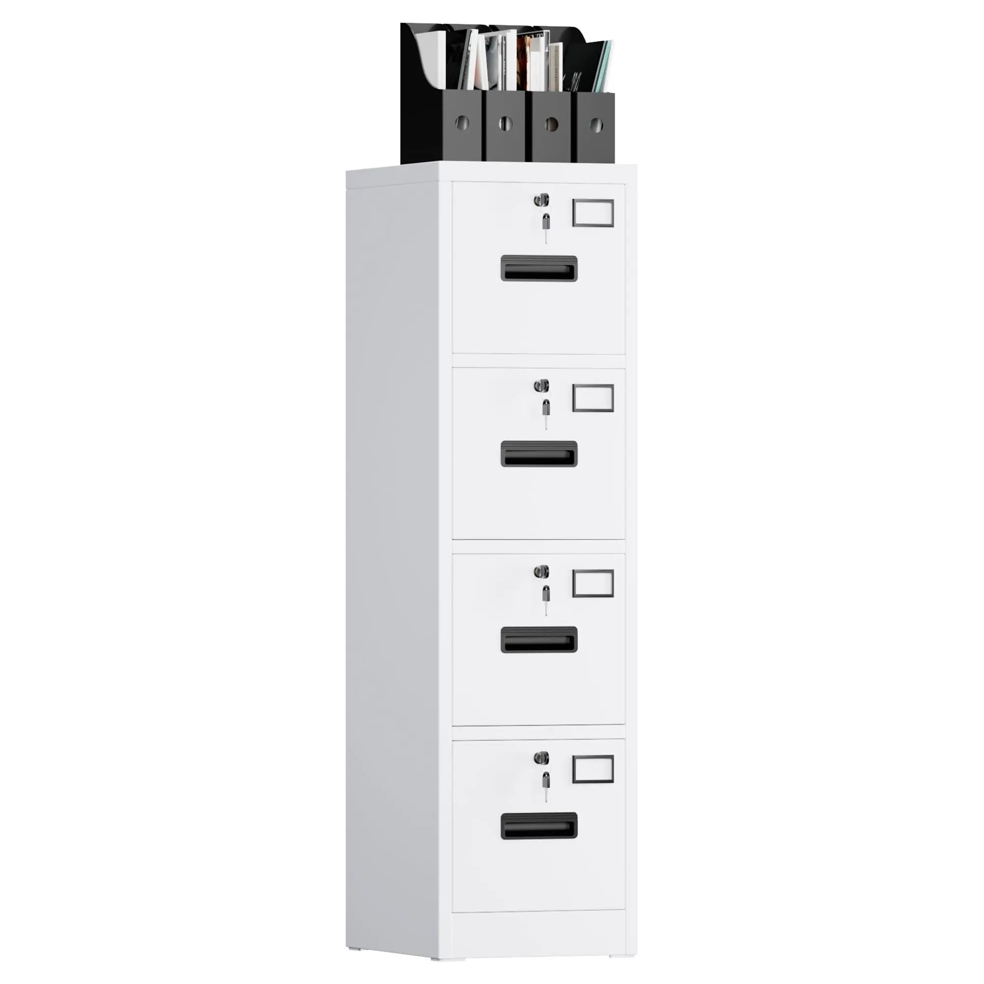 Heavy Duty Steel File Cabinet – 4 Drawer Metal Storage Organizer with Independent Locks – Secure Filing for A4 Letter/Legal Documents – Ideal for Home, Office, School