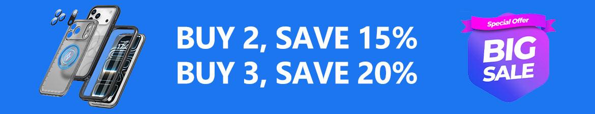 [3-in-1] SPORTLINK Phone Case | Built in Screen & Camera Lens Protector for iPhone 17/16/15/14/13/12/11 & Samsung S24/S25Ultra | MagSafe Charging |  | Waterproof & Shockproof | For Beach, Underwater, Travel, Camping, Summer, Everyday, 2026 Spring