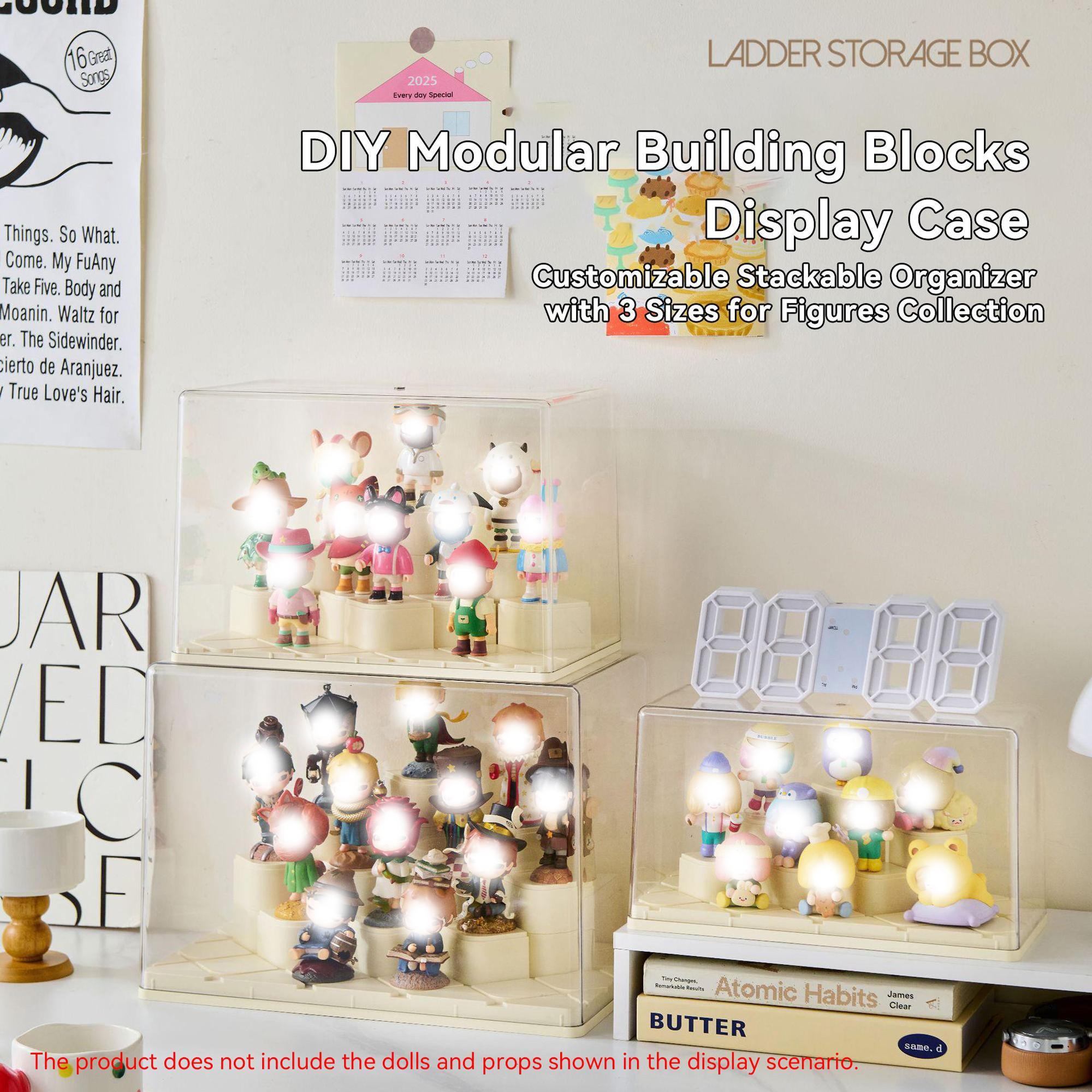 Transparent DIY Block Storage Box, Dust-Proof Moisture-Resistant, Stackable, Ideal for Collectibles, Cosmetics, Jewelry Display