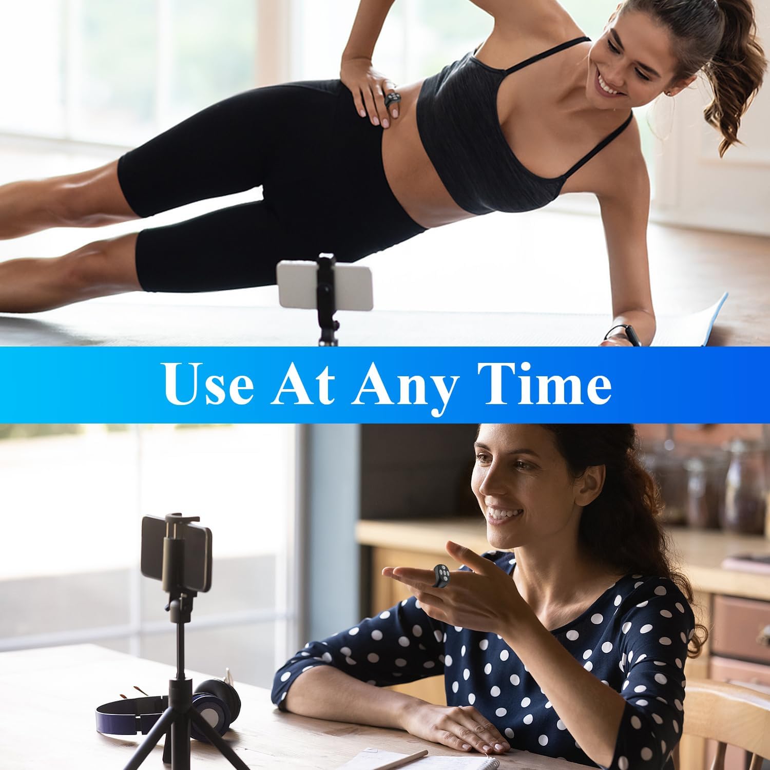 Bluetooth-compatible Remote Control for Phone with Charging Case, Selfie Ring Controller, Photo Capture, Page Turn Function, Mobile Accessories