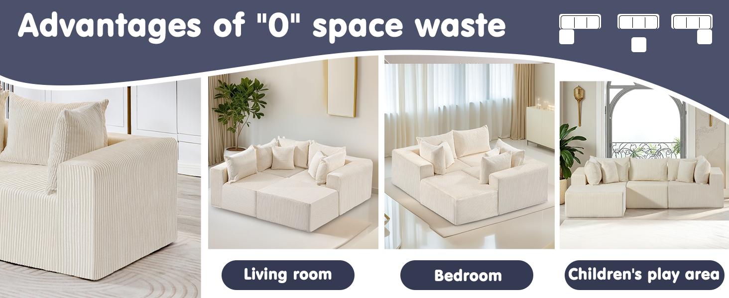 Winzoo 104" Cloud Sectional Couch with Sponge Cushion,Modern Modular L Shaped Sofa,Upholstered Couches for Living Room Furniture Bedroom Apartment