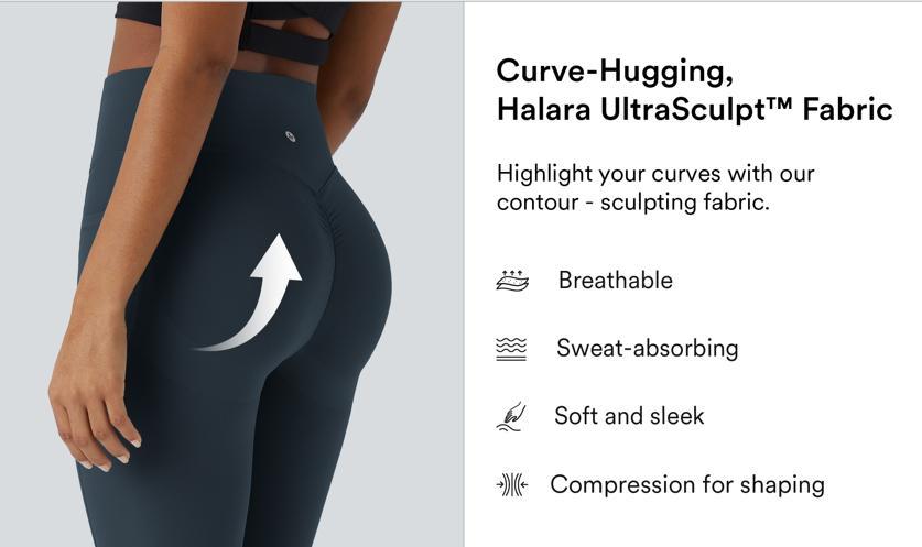 Halara UltraSculpt High Waisted Scrunch Butt Lifting Tummy Control Pocket Shaping Training Leggings #SwimWeek
