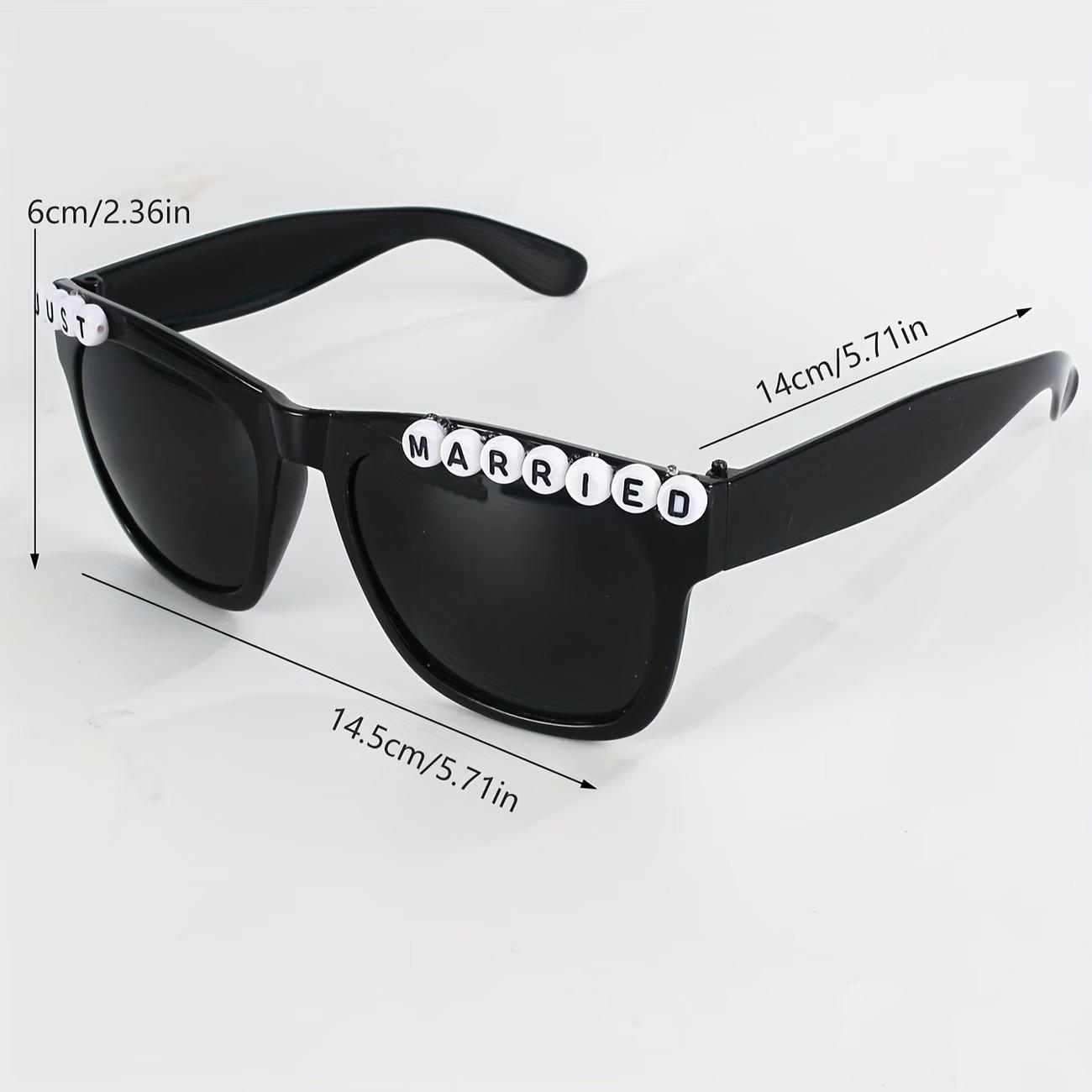 2pcs Heart-Shaped Bride and Groom Glasses Set, Artificial Design, Wedding Party Accessories, Bridal Shower Gifts, Couple Photo Props