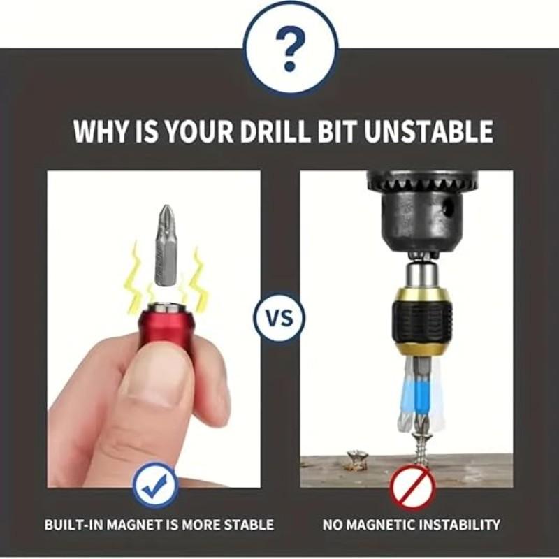 3 Piece Drill Bit Extension Set, Quick Release Magnetic Screwdriver Holder, Impact Driver Bits Kit, 1/4 Inch Hex Shank Adapter, Tool Accessories