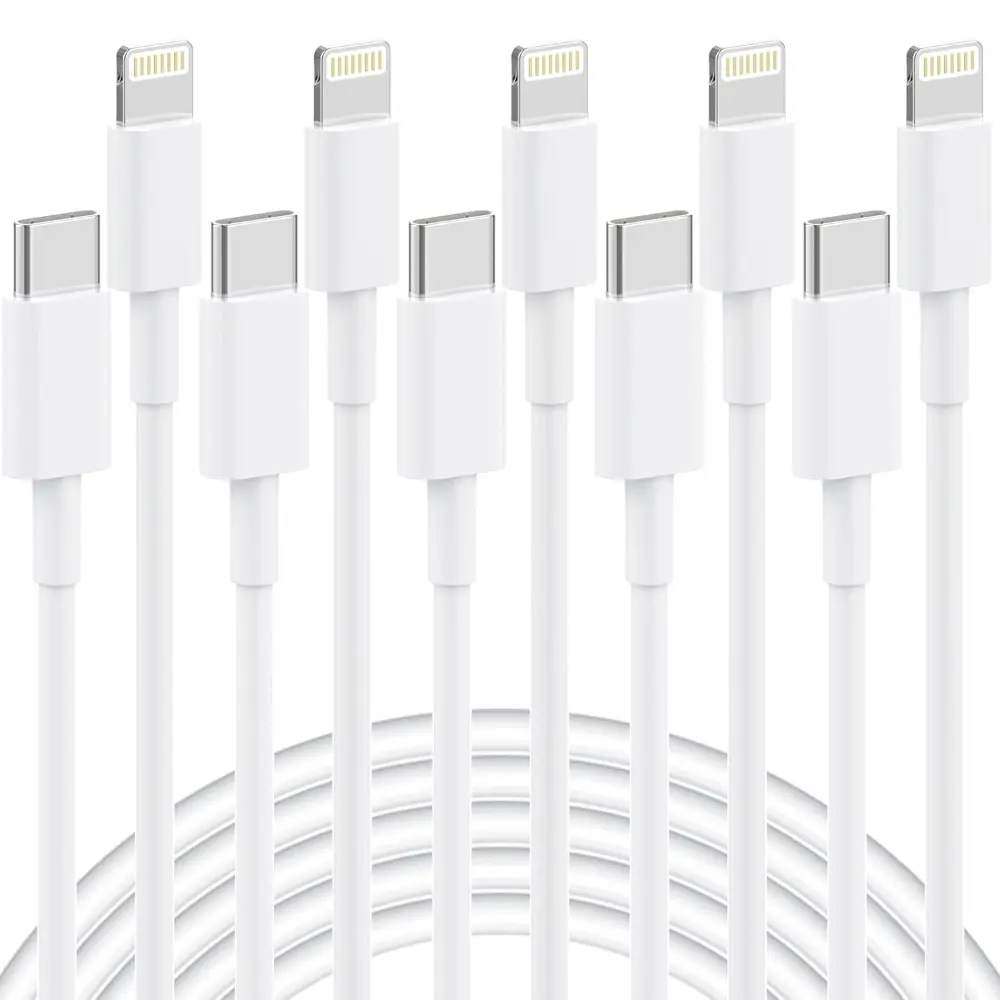 5 Pack 3.2FT/6FT Lengths USB C to Lightning Cable, Charging Cable Set, Fast Charging Supported, MFi Certified PD 20W iPhone Charger Fast Charging Cord Durable Tangle-Free iPhone Charger Cord for iPhone 14/13/12/11/X/8/7/Plus, iPad, AirPods, USB C Cables