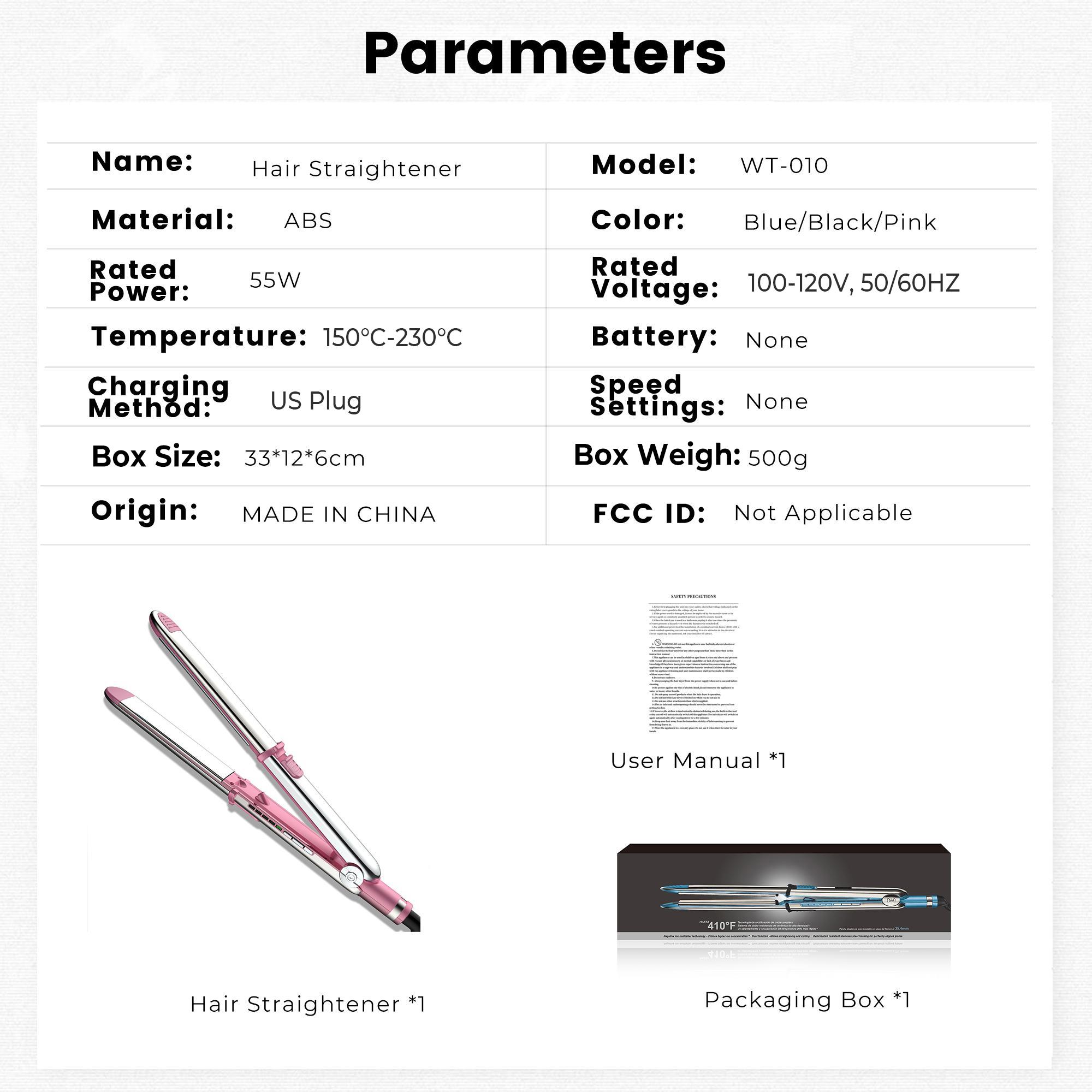 Professional Flat Iron Hair Straightener, Titanium Hair Straightening Ionic Fast Heating Hair Tools, 2 in 1 Hair Straightener Hair Curler, Hair Styling Tools for Women, Gift