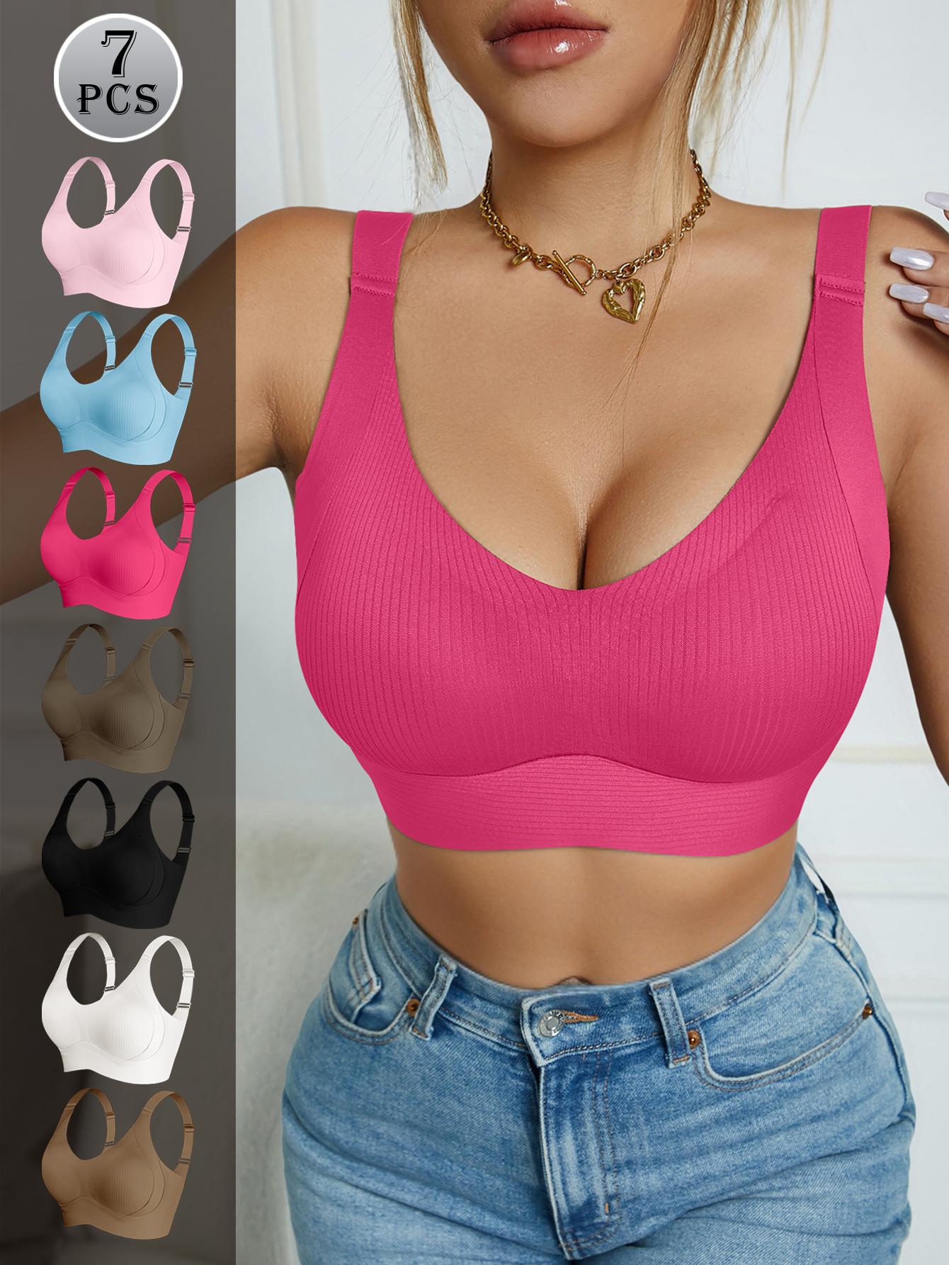 Women's Solid Wireless Bra, ComfortableBreathable Push Up Bra, Softness Lightweight,Lingerie for All Seasons, Pushbra Everyday Bridal Bridal