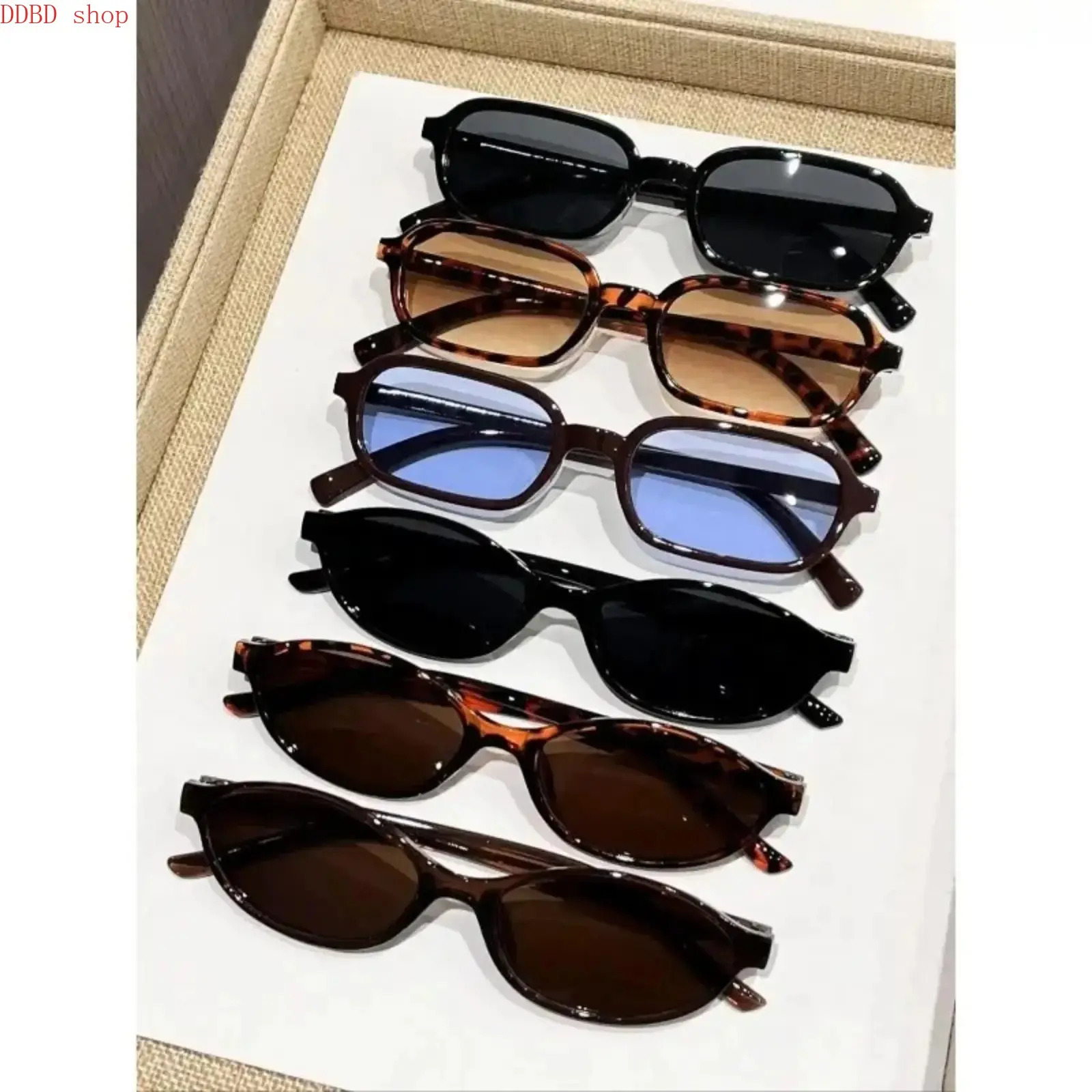 Unisex 6-Piece Retro Small Frame Sunglasses - Classic Stylish UV Protection Eyewear for Everyday Use, Travel