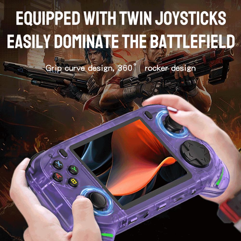 WUDS RX6H Retro Handheld Game Controller with 64 Bit Processor, 3.5-Inch HD Screen, Extended Battery Life for Hours of Play, Portable Game Controller Protection White Gaming Items