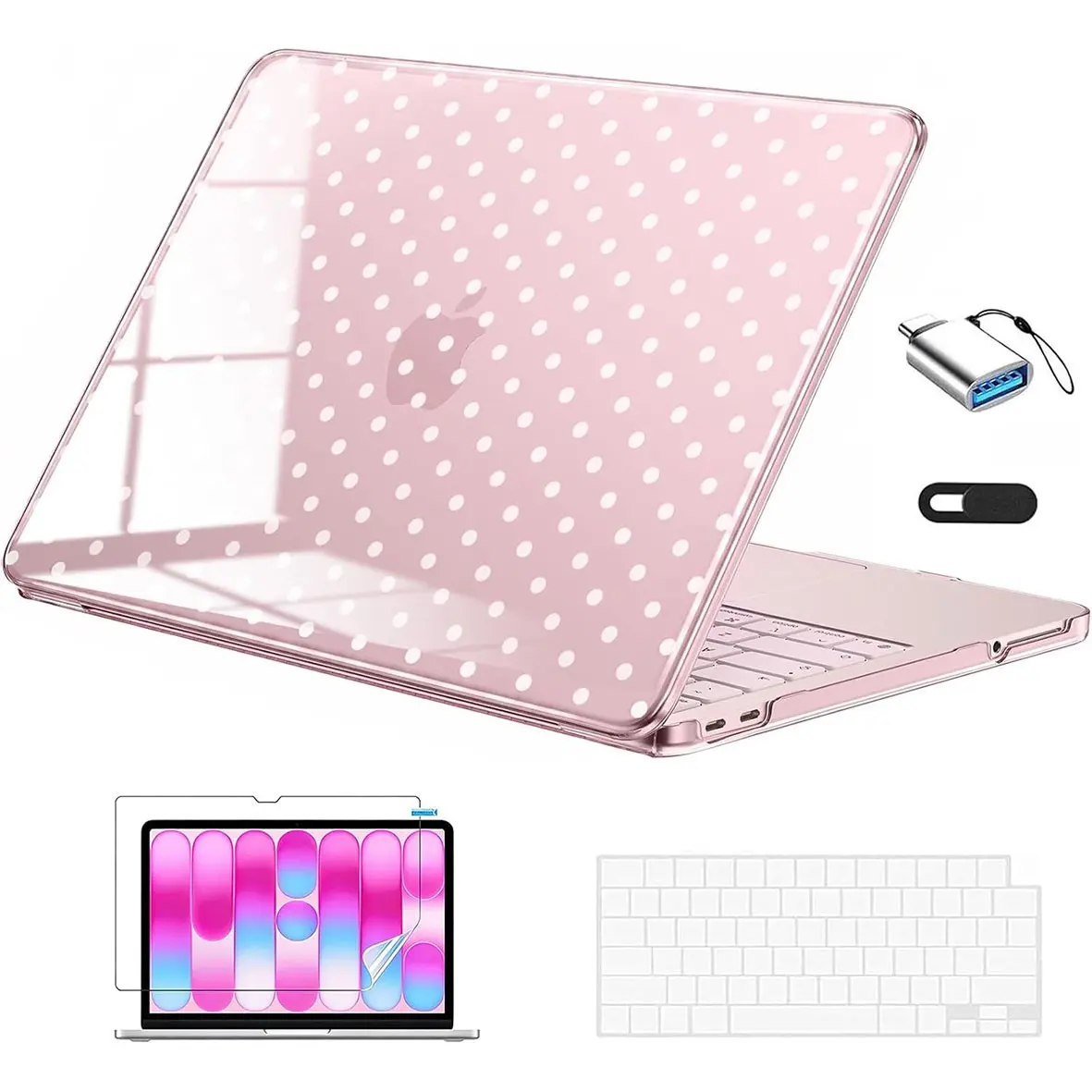 Skyfire Tc 2026 Macbook Neo A3404 Glitter Protective Case, 5-In-1 Laptop Cover Set, Keyboard Protector, Screen Film, 13-Inch, Macbook Accessories, Best Holiday Gift!