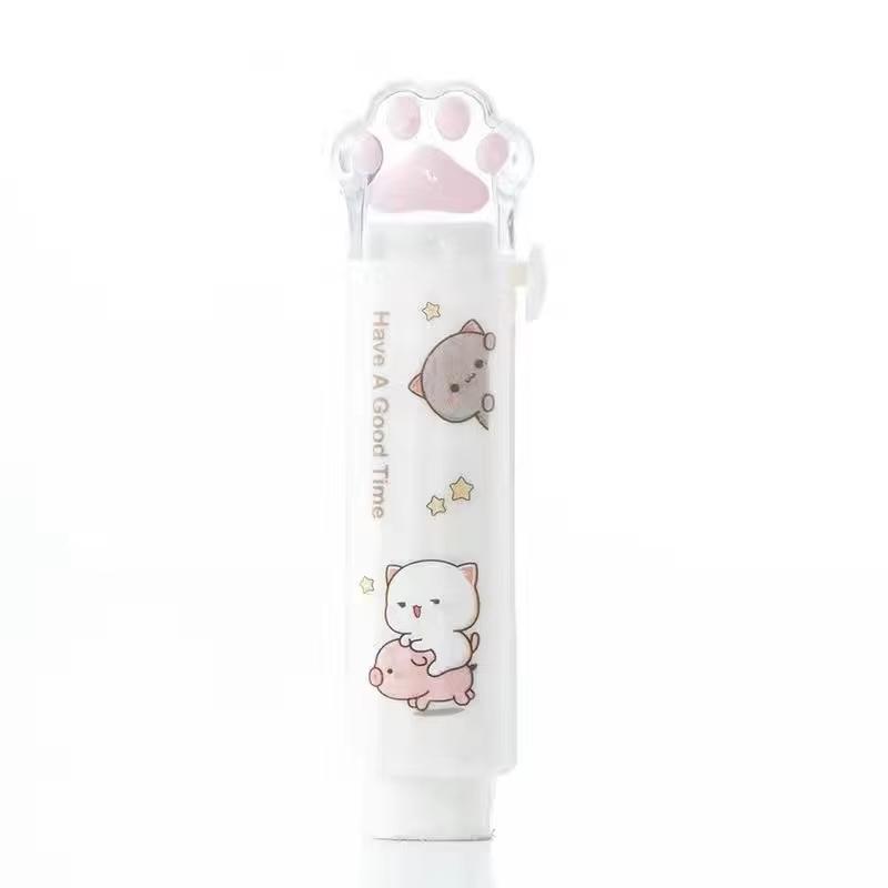 Cute Cat Paw Design Rubber Pencil Eraser, Perfect Gift for Girls & Students, Fun School Supplies Stationery Accessory