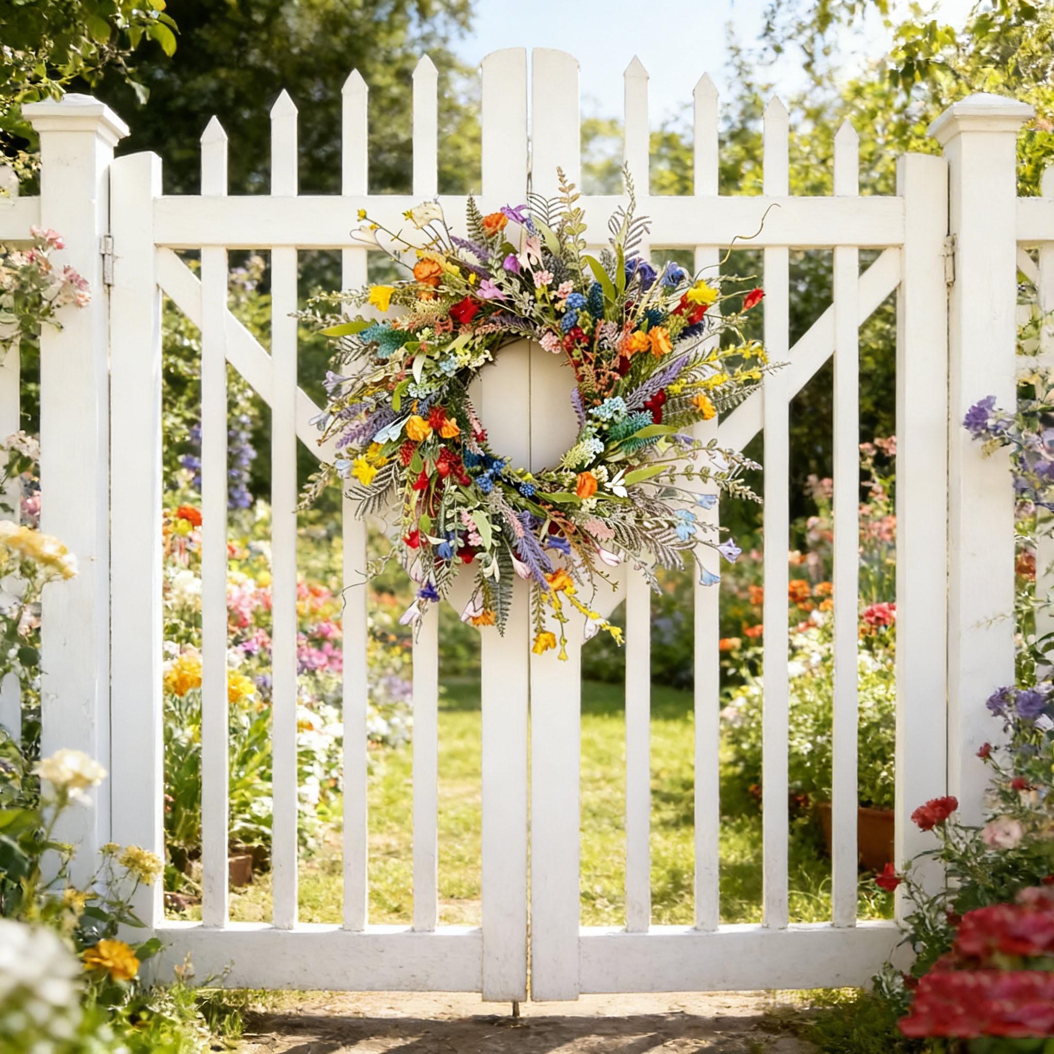 Berry Wildflower Wreath, Front Door Wreath, Spring Summer Wreath, Elegant Wreath, Mother's Day Wreath, Plastic Material, Daily Use