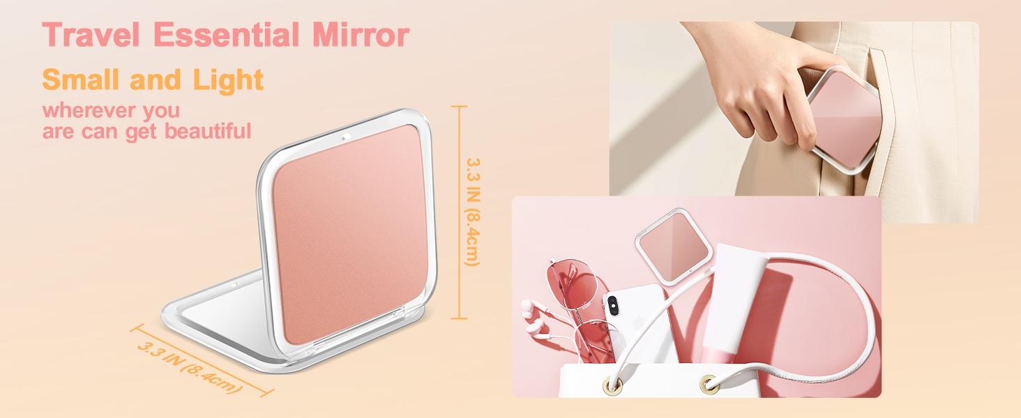 2026 New Dual-Sided Mirror Flat Mirror & 30x Magnifying Mirror, Compact Makeup Mirror, Travel Pocket Mirror, Christmas Gift for Girls