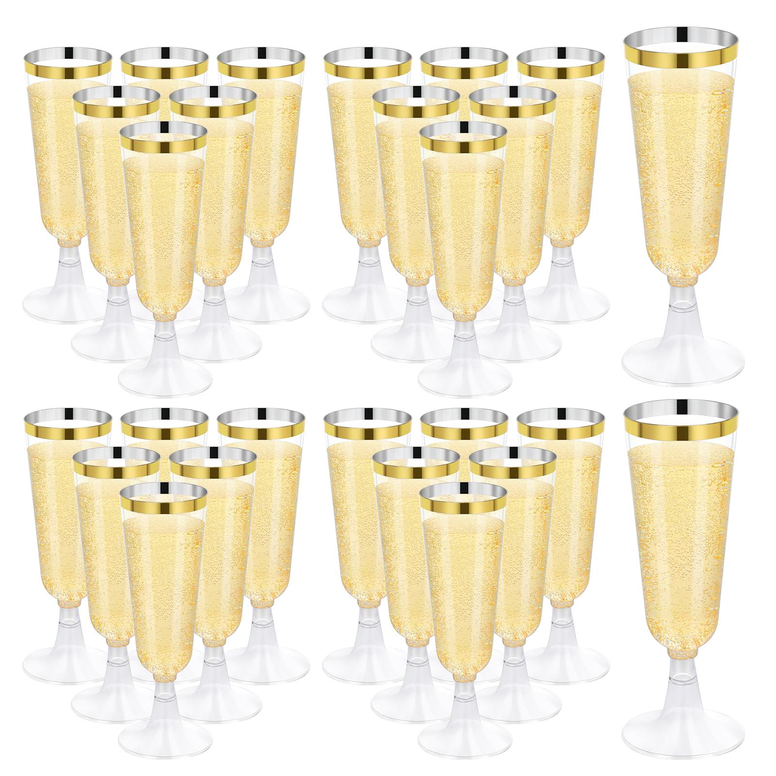 100Pcs 5oz Plastic Champagne Flutes, Disposable Plastic Wine Mimosa Glasses Assemble Plastic Champagne Cup for Party Wedding Cocktail Cup 100Pcs 5oz Plastic Champagne Flutes, Disposable Plastic Wine Mimosa Glasses Assemble Plastic Champagne Cup for Party Wedding Cocktail Cup