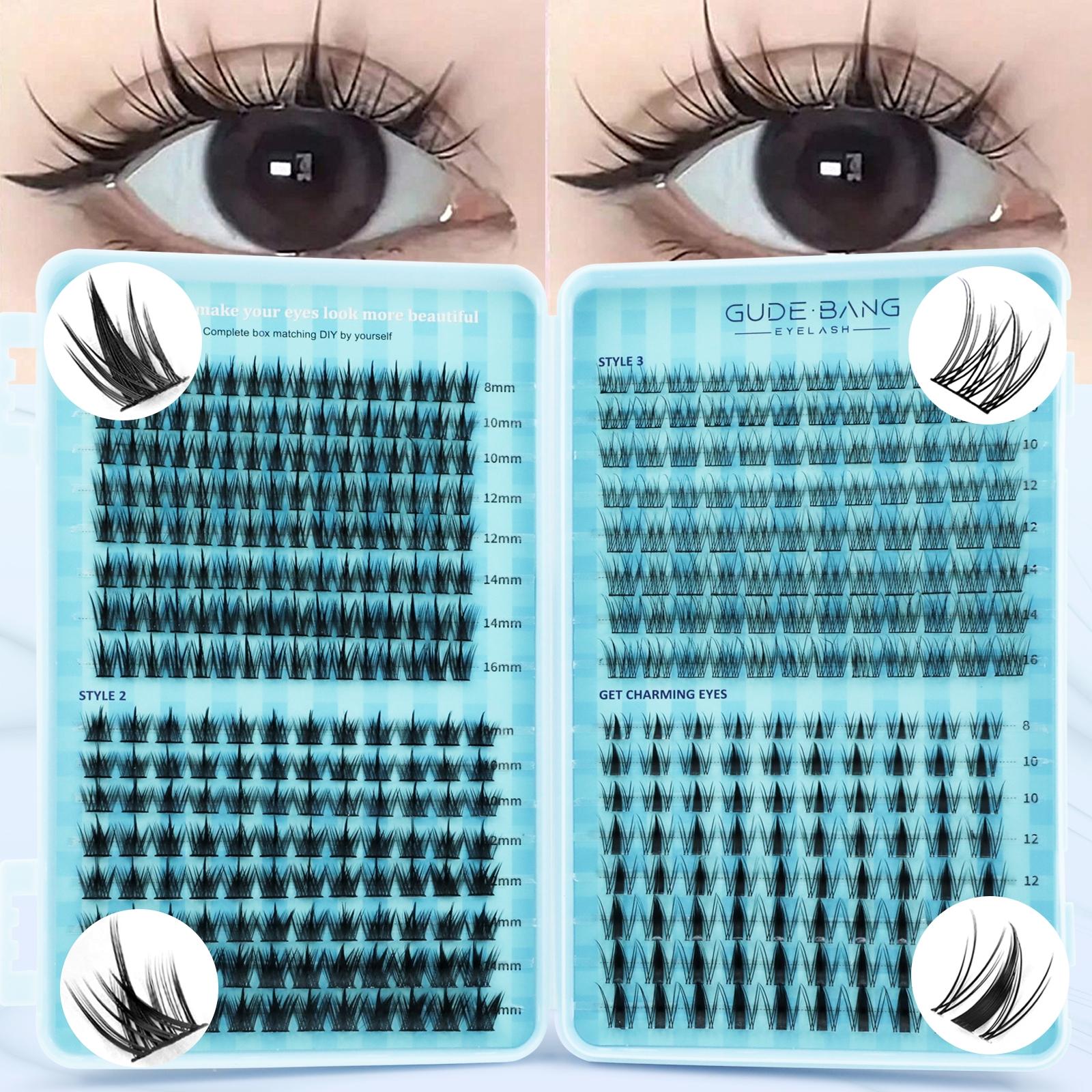400pcs Fairy False Lashes Kit, Includes Glue, Tweezers, Remover & Natural Fluffy Clusters, Perfect for Beginners, Daily Wear, Ideal Holiday Gift, Eyelash Set