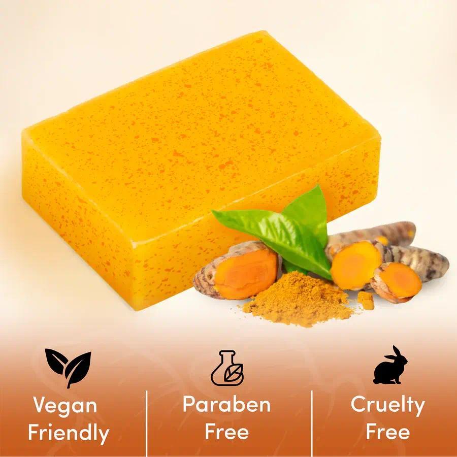 3PCS Lemon Turmeric Kojic Acid Soap Bar Cleanser – Dark Spot Remover for Face & Body | Brightening Turmeric Kojic Soap for Glowing Skin Cleansing