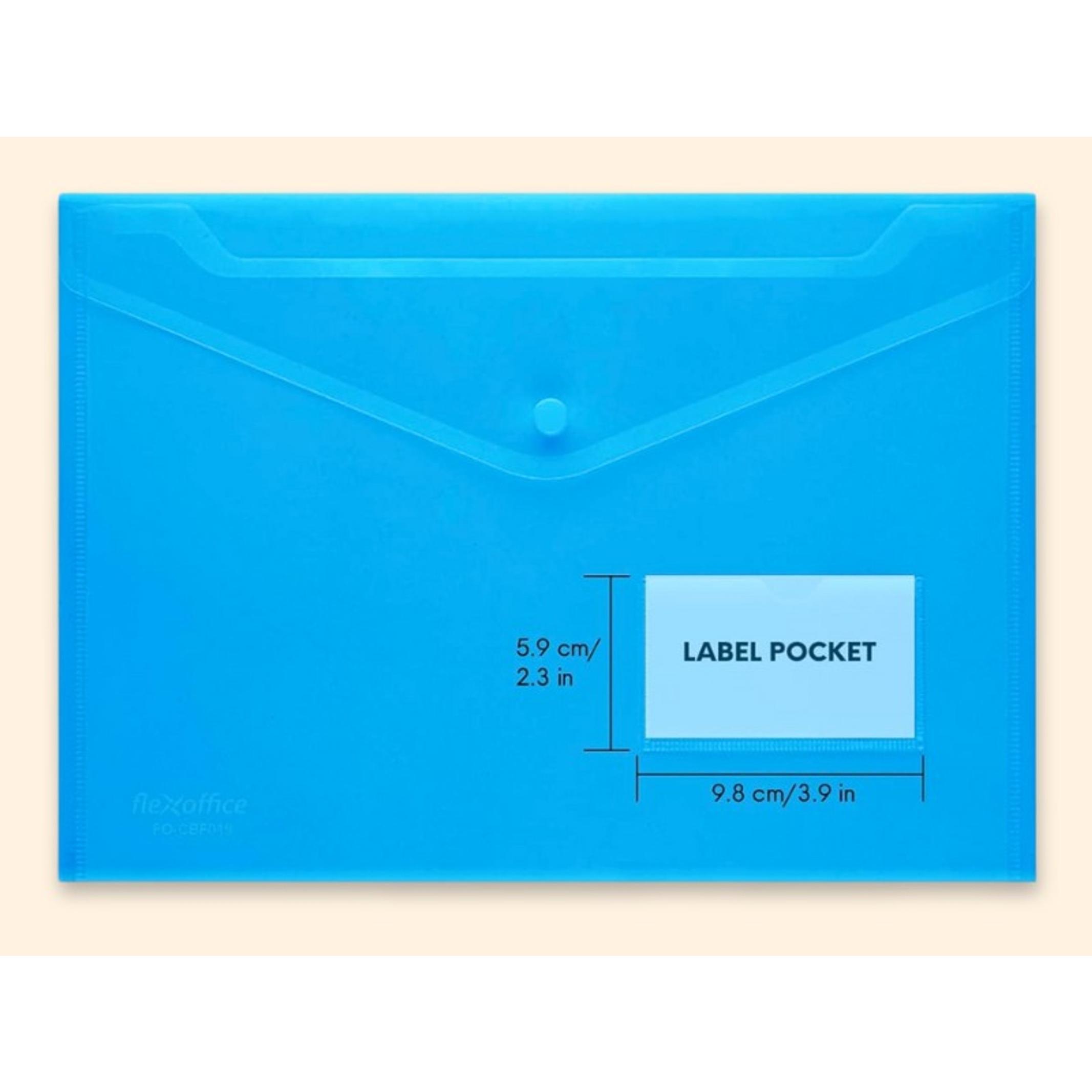 10 Pack Clear Plastic Envelopes with Snap Closure & Label Pocket, Reusable Waterproof Poly Envelopes for A4, US Letter Size, Important Document