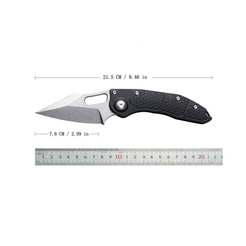 Edc Folding Knife with Axis Lock, Non-Slip Handle, Stone Wash Blade, Ideal for Outdoor Survival and Box Opening, Versatile Tool Knife