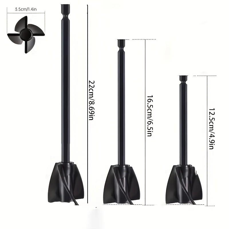 3-Pack Reusable Paint Stirrers, Epoxy Resin Mixer Accessories, Durable Non-Stick Plastic Blades, Comfortable Handle, Efficient Mixing