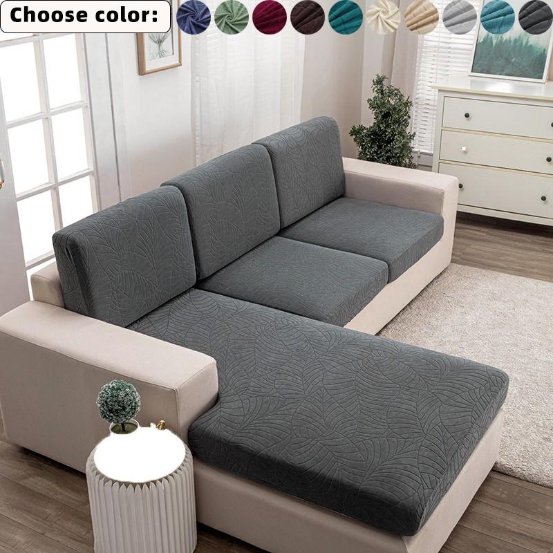 Waterproof Large Leaf Print 3D Stretch Sofa Cushion Cover, All-Season Dustproof Sofa Cover, Pet-Friendly Anti-Scratch Furniture Protector for Dogs & Cats, Ideal for Living Room & Bedroom Home Decor, Parties & Festivals.