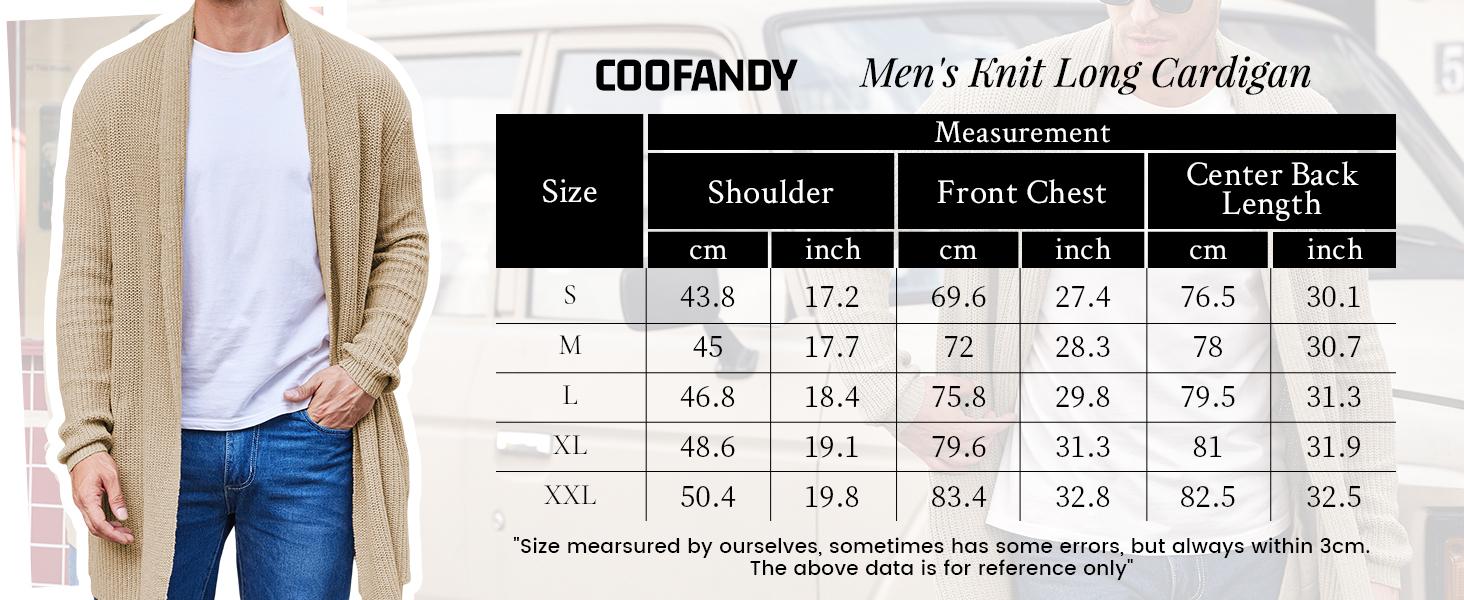 COOFANDY Men's Shawl Collar Long Cardigan Knit Ruffle Fashion Sweater Drape Cape Soft Matching Casual Basic Classic 100% Polyester Dry Clean Only Hand Wash Only Imported Knitwear Knitted