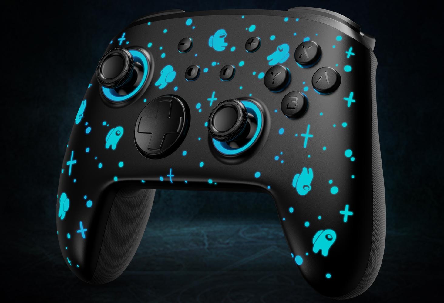 FUNLAB Wireless Gamepad for Switch, Ergonomic Game Controller, Switch/OLED/Lite Compatible, RGB Light Color Adjustable, with Hall Effect Trigger and Turbo Boost, Christmas/New Year Gift - Black