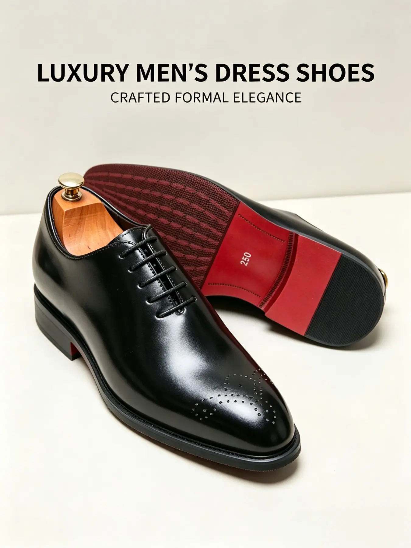 Men's Formal Shoes with Sole, Business Fashion Party Shoes, British Brogue Oxford, Pointed Toe Lace-Up, Vintage Casual Suit Shoes
