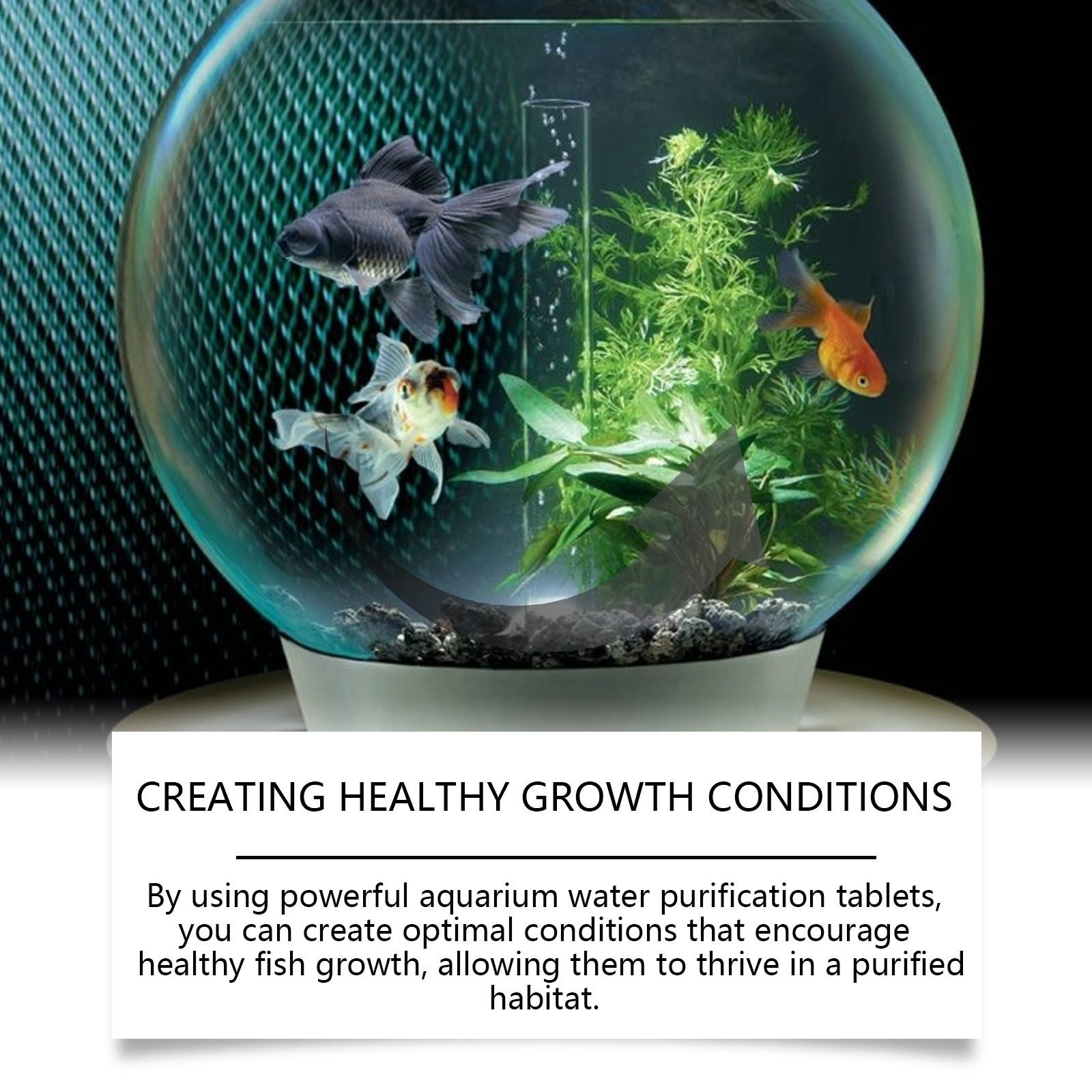 Fish Tank Water Purification Tablets, Aquarium Cleaning Deodorization Algae Removal, Clear Pond Sludge, Essential Fish Pool Care