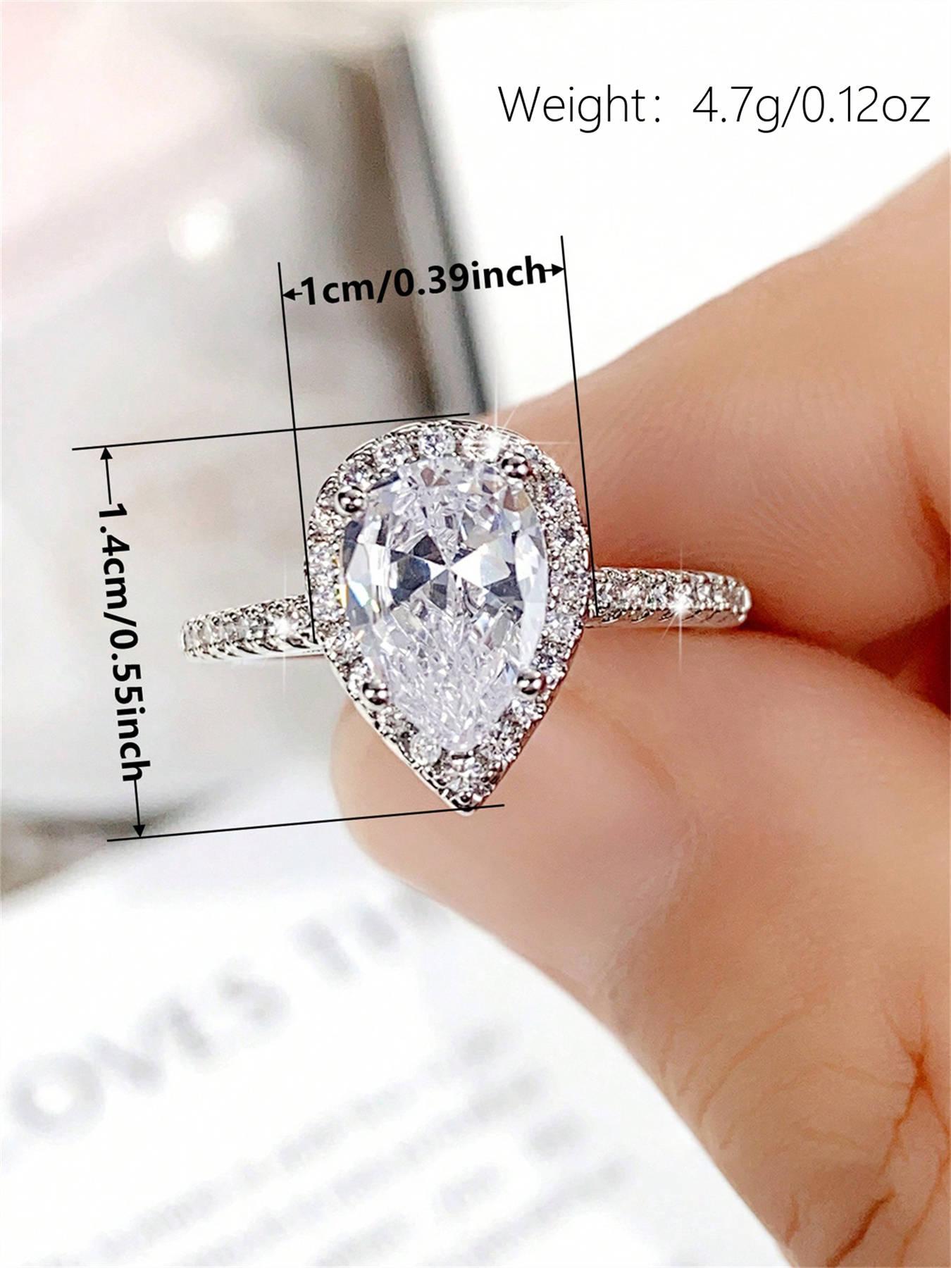 Elegant Water Drop Shaped Rhinestone Decorated Marquise Cut Ring Perfect As Gift, Fashion Accessories for Wedding Party, Engagement Gift for Women, Statement Ring, Maximalist Jewelry, Jewelry Rings, Jewelry Gifts