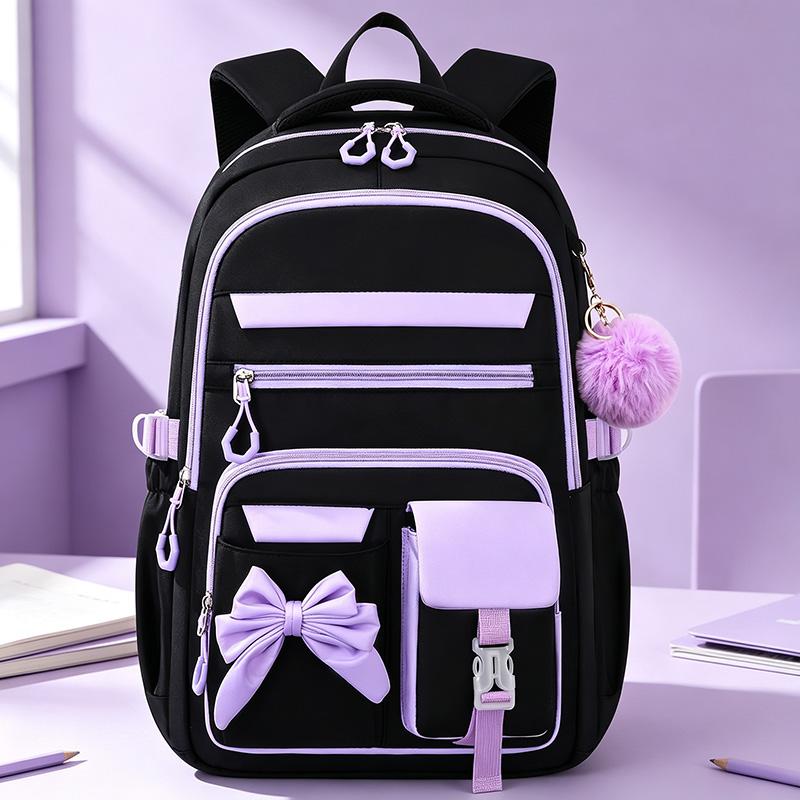 A Casual Backpack for Teens Adorned with a Bow, Ideal for Outdoor Adventures And Travel, Made to Fit a 15.6-Inch Laptop, Equipped with Adjustable Shoulder Straps And Smooth Zippers, Perfect for Everyday Outings And School Use., for Teenager