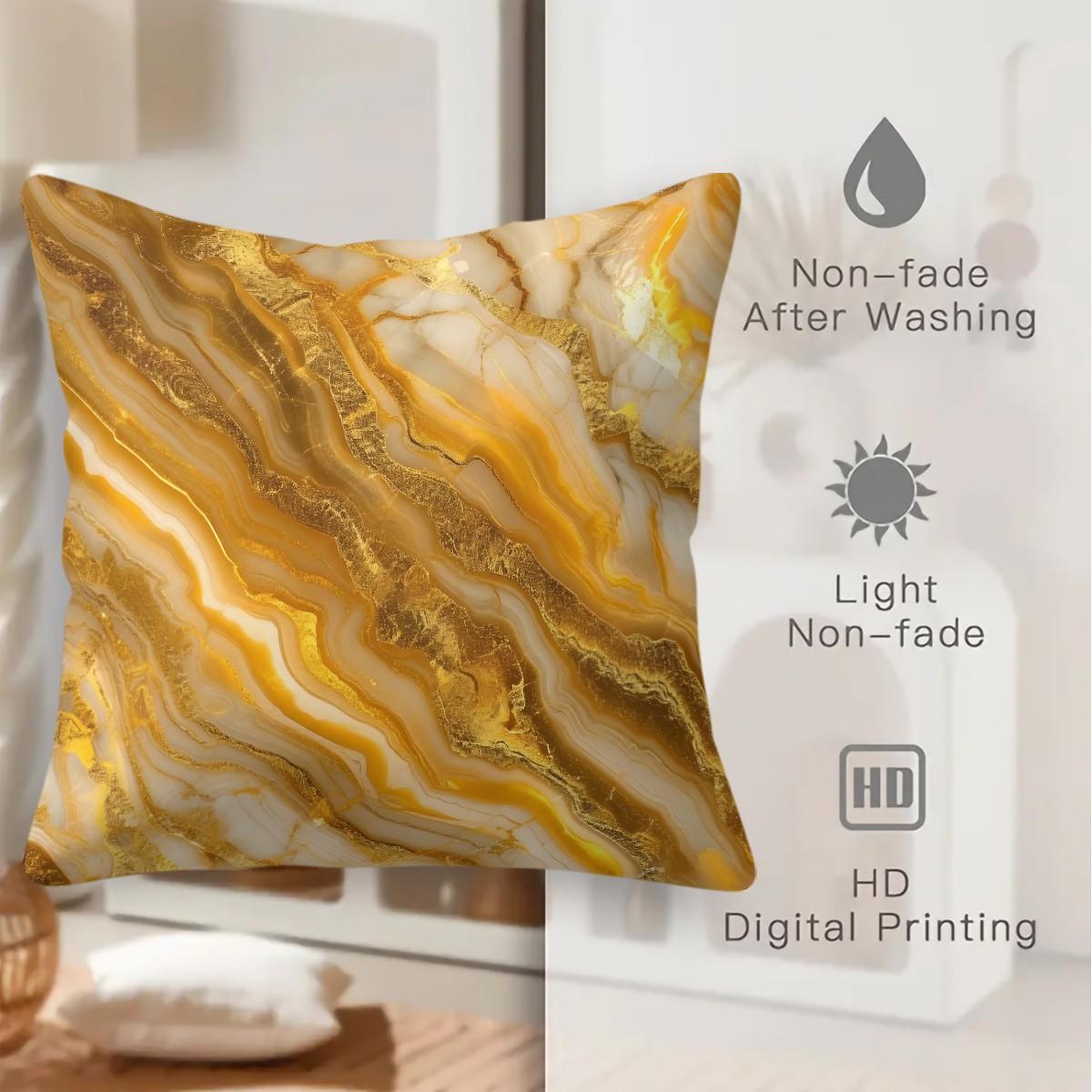 Marble Print Throw Pillow, Modern Luxury Decorative Pillow, Soft Square Cushion with Zipper Closure, Ideal for Sofa, Living Room and Bedroom Decor, Perfect Gift for Fluid Art Enthusiasts