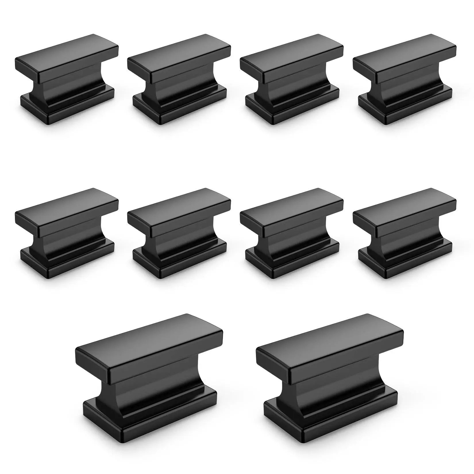 Modern 10-Piece Metal Handle Set Pack, Zinc Alloy Matte Kitchen Cabinet & Drawer Hardware Units