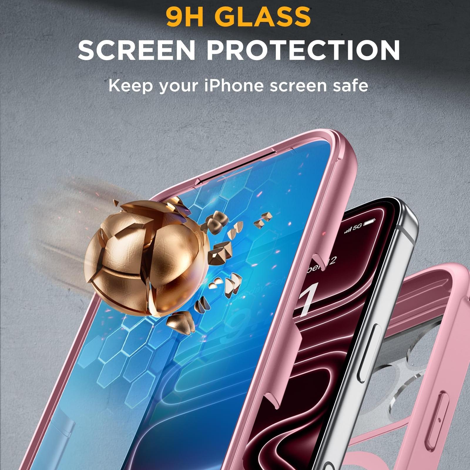 360° Rugged Durable Transparent Case for iPhone 17 Pro Max 16 15 Plus 14 13 12  Magsafe Wireless Military Shockproof Cover with HD Screen Protector TPU Clean Phone Bumper
