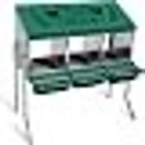 Nesting Boxes - 3 Holes for Laying Eggs - Chicken Brooder Box with Perch - Coops for 3 Up to 12 Chickens