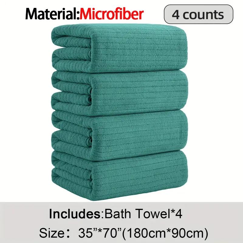 Extra-Large Bath Towel Set, 35 x 70-Inch Microfiber Quick-Dry XL Towels, Soft Reusable Premium Bath Towels for Home and Hotel Use, Bathroom Towel Set
