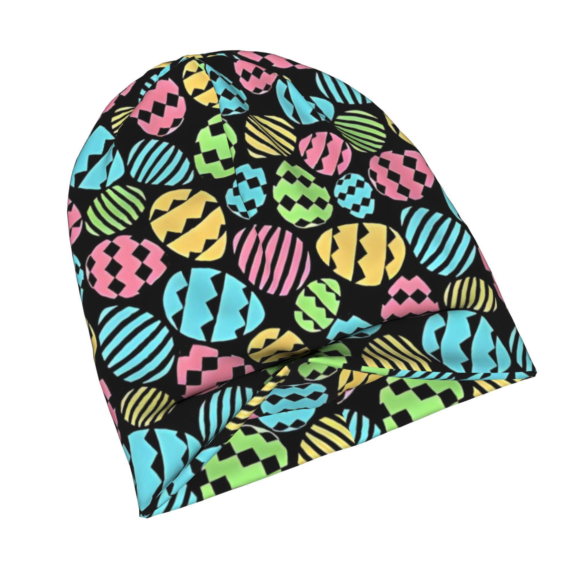Fashionable Bonnets Featuring a Warm And Soft Design with an Easter Egg Pattern Perfect for Sports
