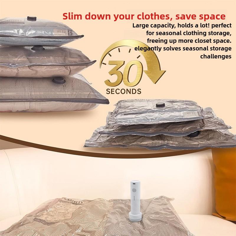 2026 Upgraded Rechargeable Travel Vacuum Bag Set 6/15-Pack Compression Bag for Luggage USB-Powered Handheld Pump Space-Saving, Durable Zipper, Lightweight Storage Box for Clothing and Packing, Travel Organizer Set