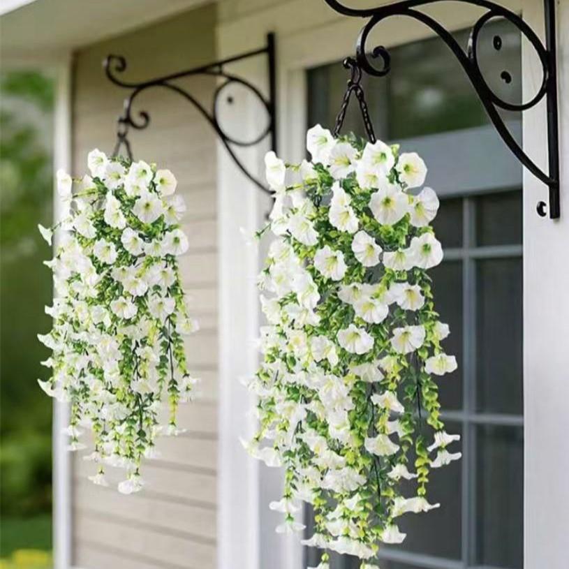 4pcs Artificial Colorful Flowers, UV-Resistant Morning Glory, Eucalyptus Vine, Festival Decor, Graduation Decor, Indoor Outdoor Decor