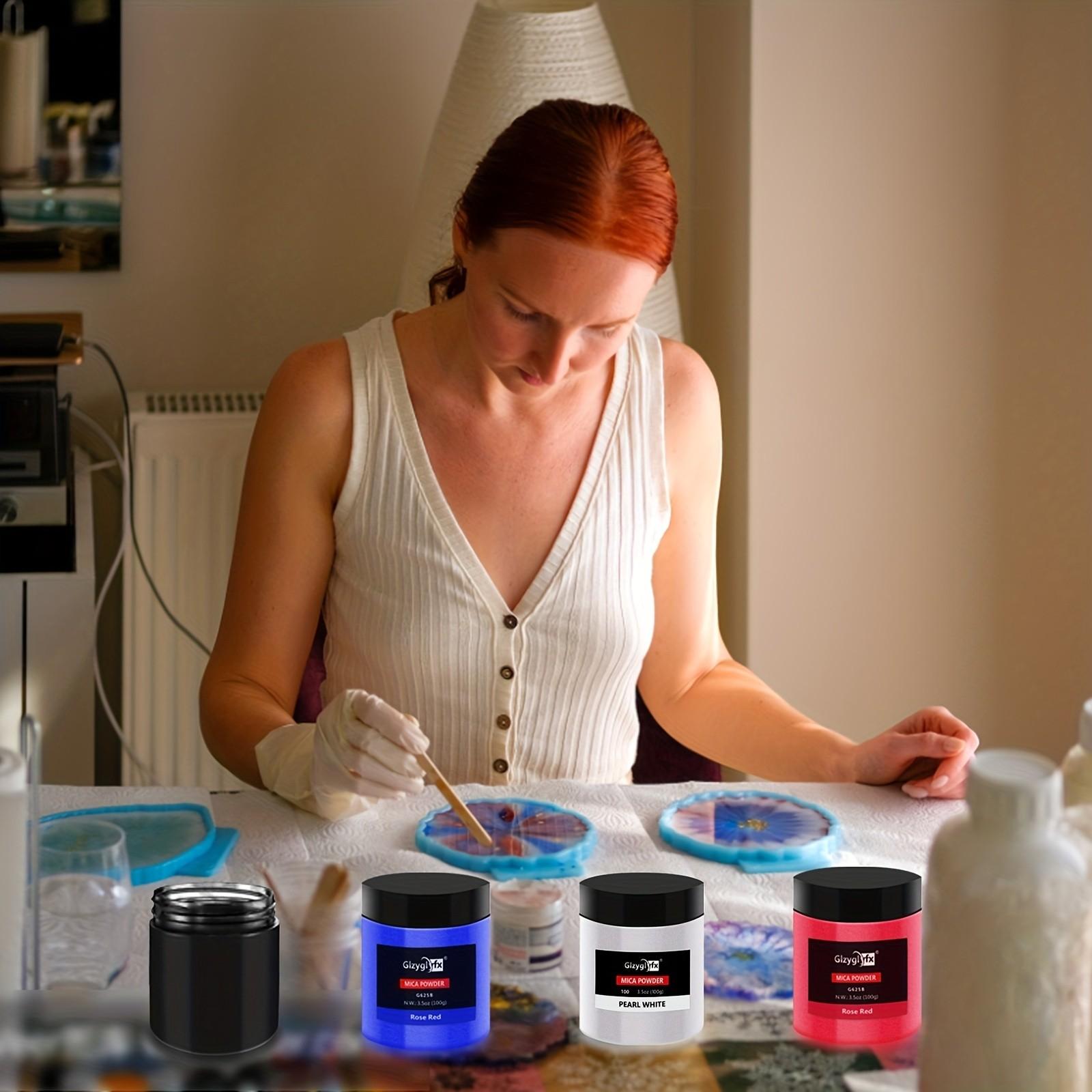 1PC  Mica Powder 100g Jar for Epoxy Resin, Glitter Metallic Effect Dye Pigments Epoxy Resin Art Pigments For DIY Arts And Crafts, Candle Making Dyes, Epoxy Resins, Paints, Slime, Silicone Molds, Jewelry Forging, Fluid Painting Toning Pigments