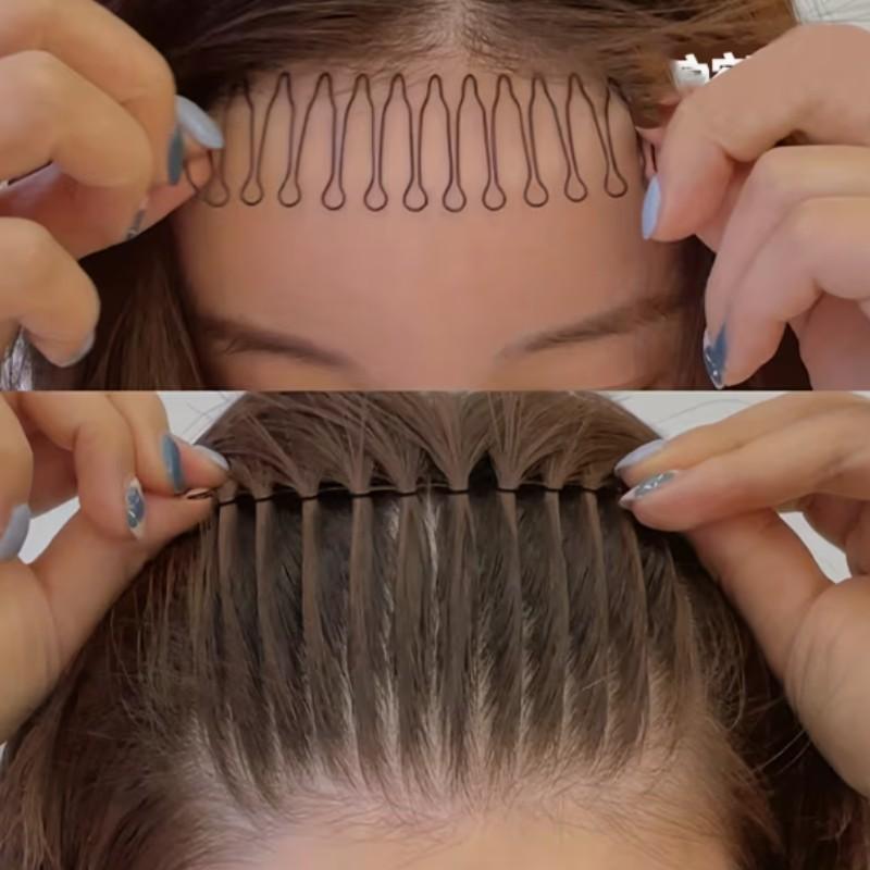 3-Piece Solid Color Wave Hair Clips, Bang Holder, Loose Hair Organizer, Hair Styling Tools, Essential Accessories for Daily Use