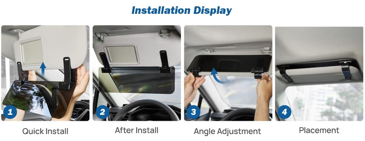 Car Sun Visor Extension, Polarized Sun Visor Extender, Universal Uv400 Sunshade, Adjustable Car Sun Visor, Dual Clip Design, Anti-Glare Diffused Light