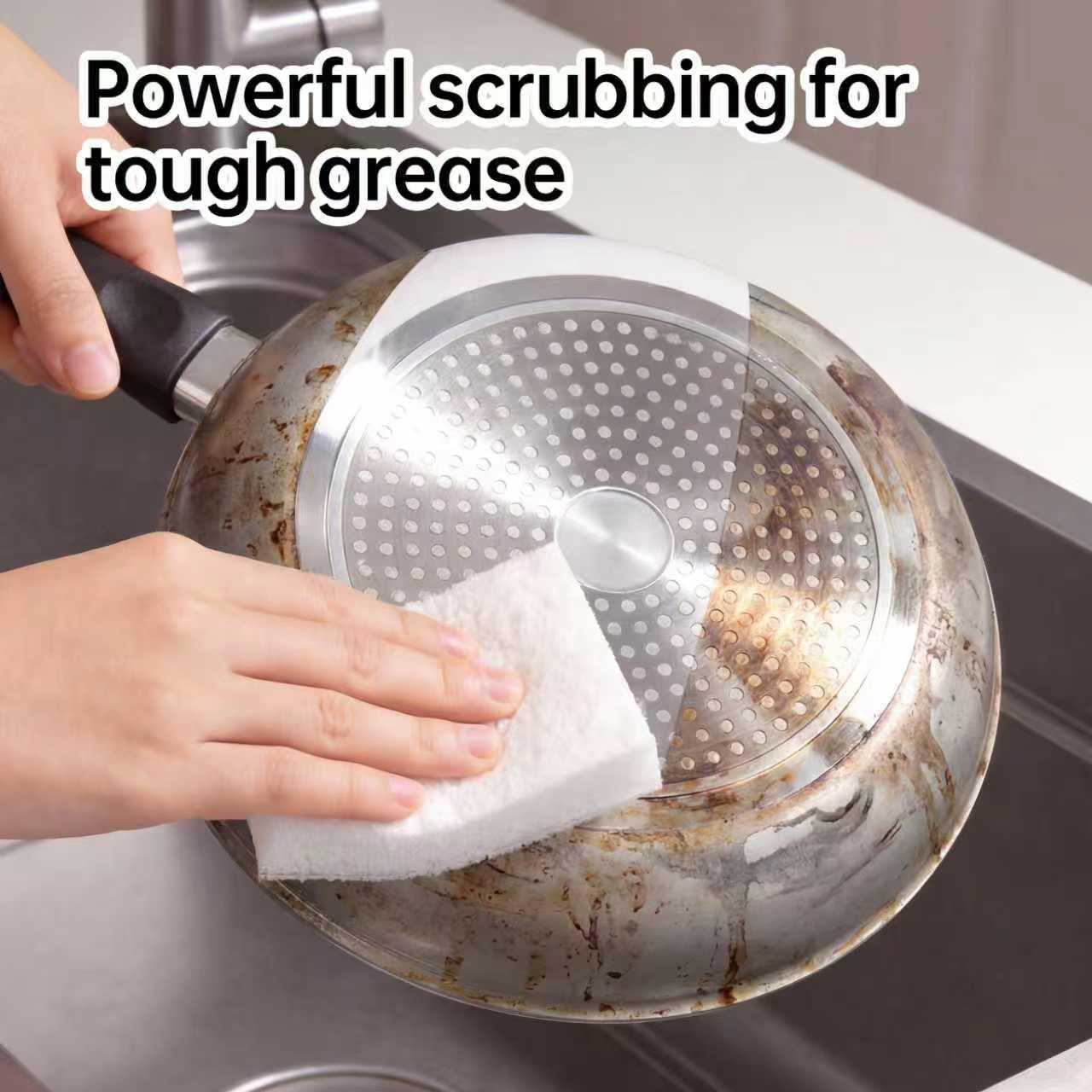 Textured Clean Sponges, Dual-Sided Non-Scratch Soft Scrub Dish Sponge, Safe for Non-Stick Cookware, Kitchen and Household Cleaning, 12 Pack [Grey & White]