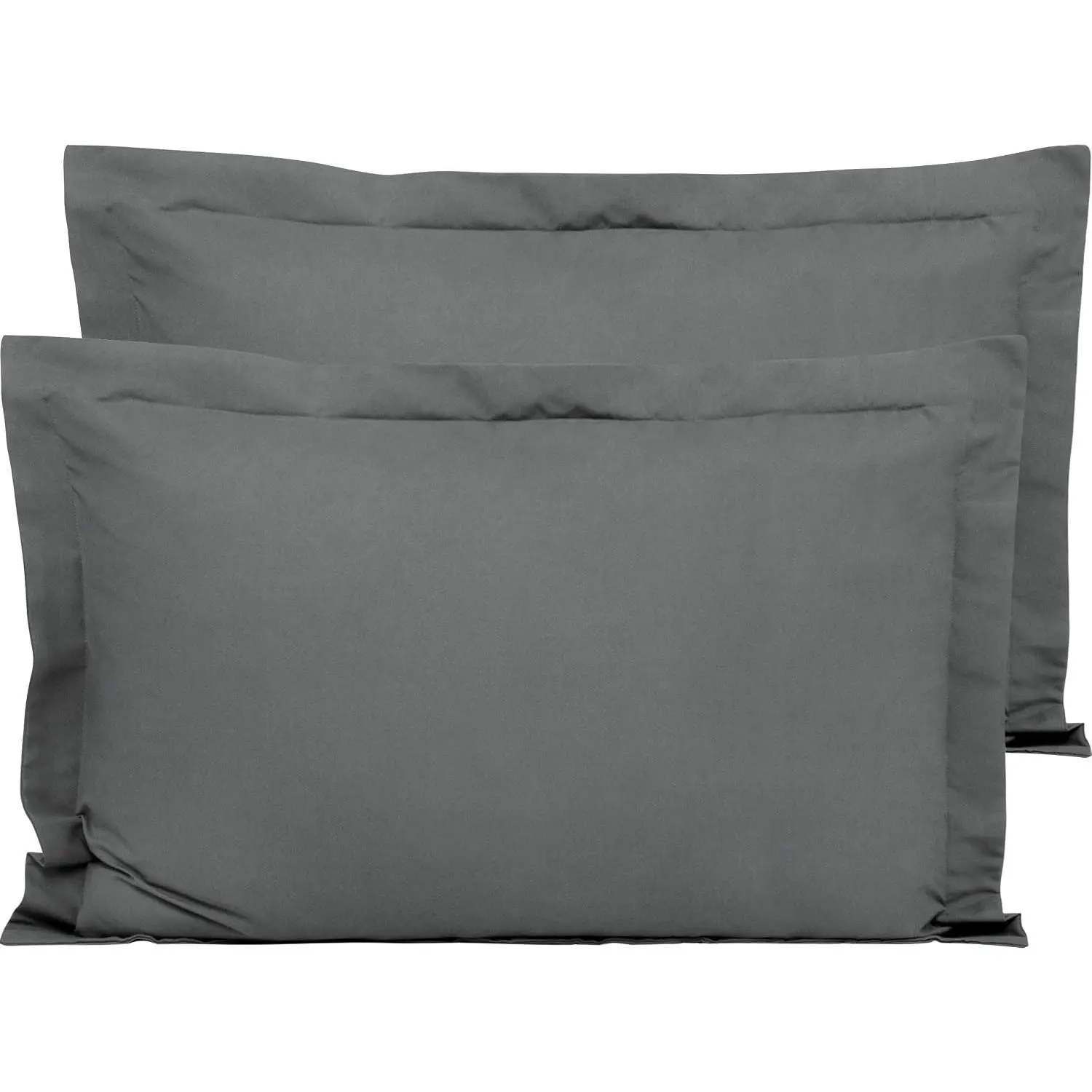 Microfiber King Pillow Shams Set of 2, Fade, Wrinkle and Shrinkage Resistant Soft Pillow Covers with Envelope Closure Euro Sham Covers (Dark Grey, 20x36 Inches)