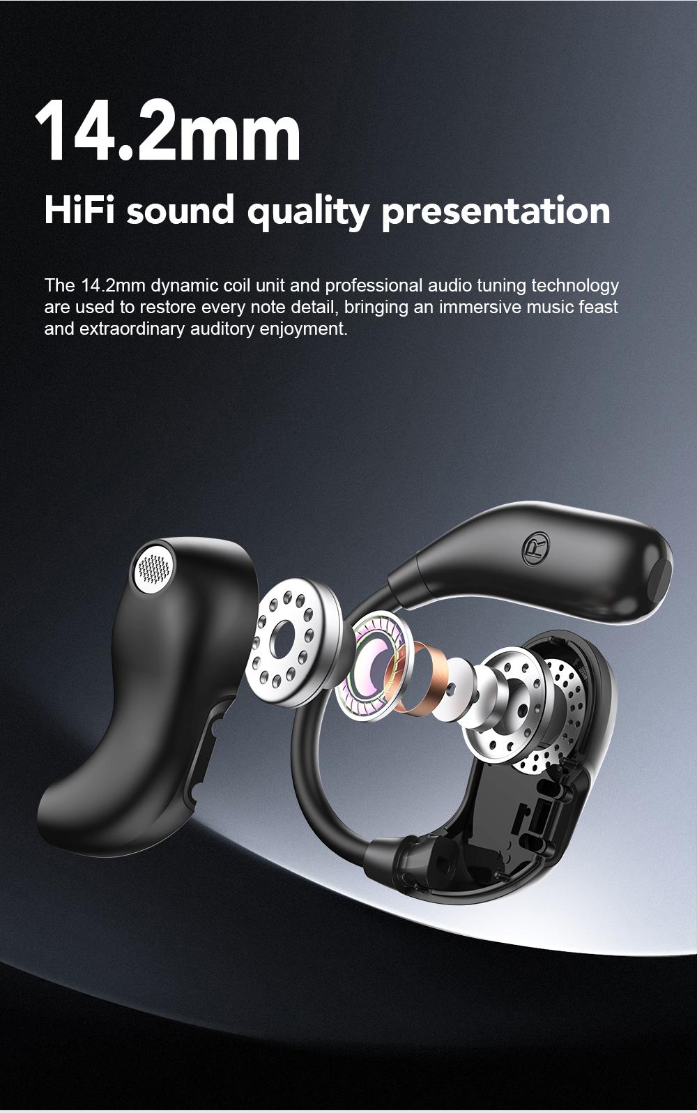 ERAZER XT66Pro OWS Wireless Bluetooth Earphones HIFI Sound Quality Light-Weight Headphones Built-in Microphone