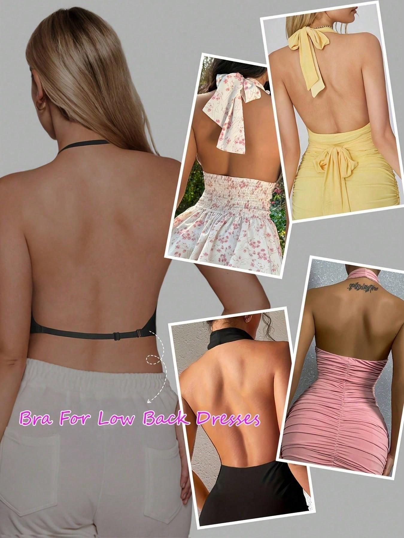 Women's Seamless Backless Bra, Multi-Strap Convertible Strap Wireless Push-Up Bra, Elegant, Chic, Suitable for Wedding Dresses and Party Gowns