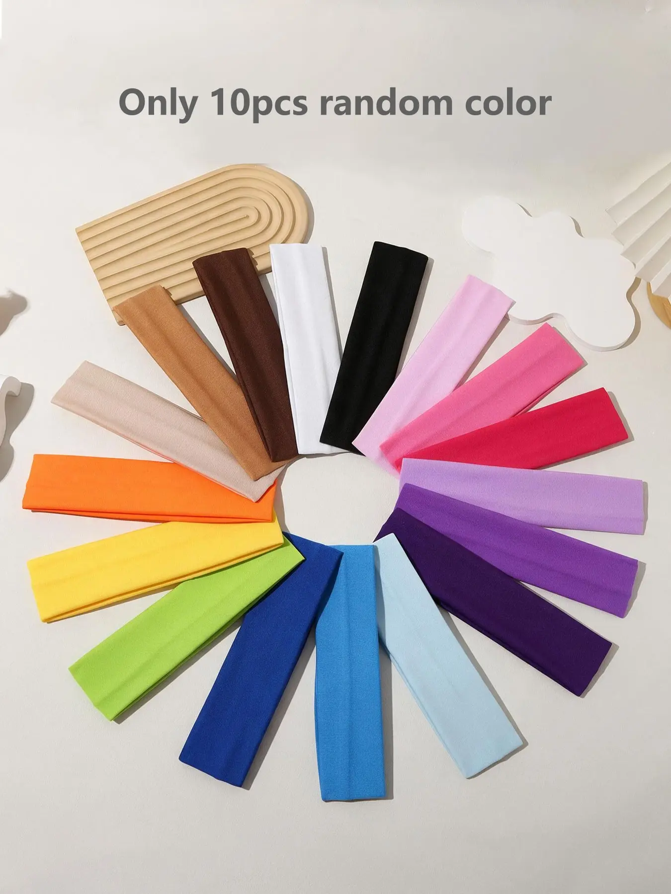 Solid Color Sweat-Absorbing Elastic Hair Band for Women and Girls, Minimalist Workout Headband for Thick Hair, Yoga and Sports Headbands