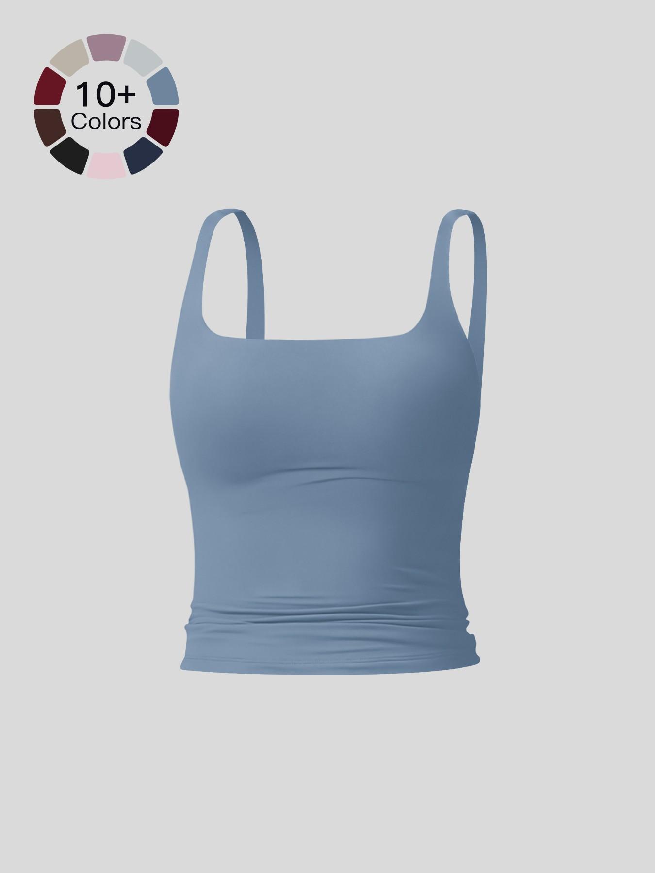 Women's Solid Color Sports Tank Top, Tight Sports Vest, Casual Comfy Breathable Sleeveless Sports Top for Yoga Gym Workout Running, Ladies Sportswear for All Seasons Women's Solid Color Sports Tank Top, Tight Sports Vest, Casual Comfy Breathable Sleeveless Sports Top for Yoga Gym Workout Running, Ladies Sportswear for All Seasons