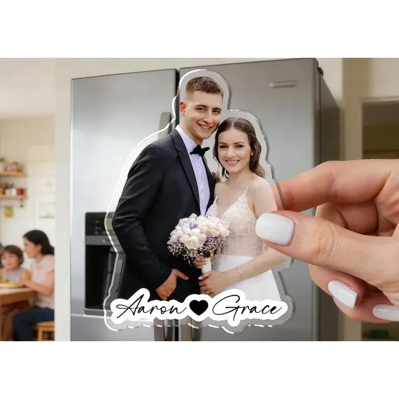 Personalized photo magnets, bulk family photo refrigerator magnets, wedding magnets with text, customized acrylic refrigerator magnets, birthday gifts, Christmas gifts, gifts for boyfriends and girlfriends, fun decorations